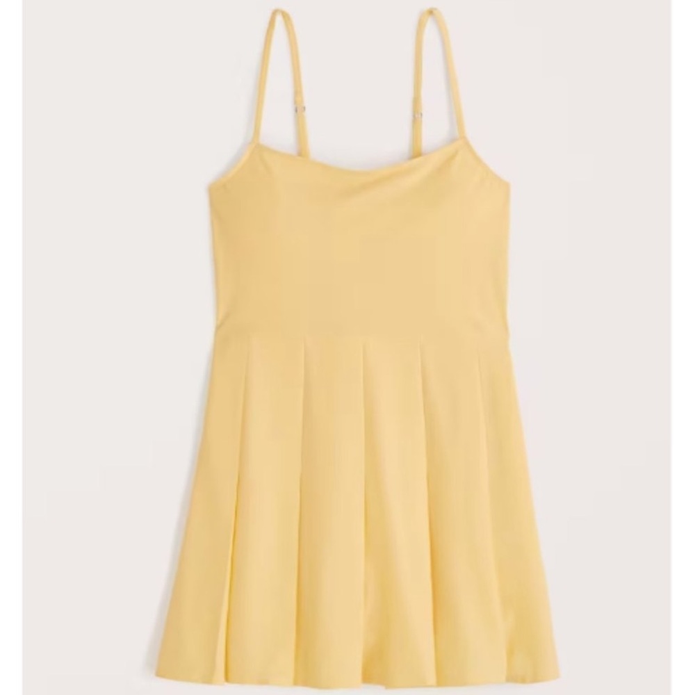 NEW Abercrombie & Fitch Pleated Traveler Active Mini Dress / Yellow / Size XS
